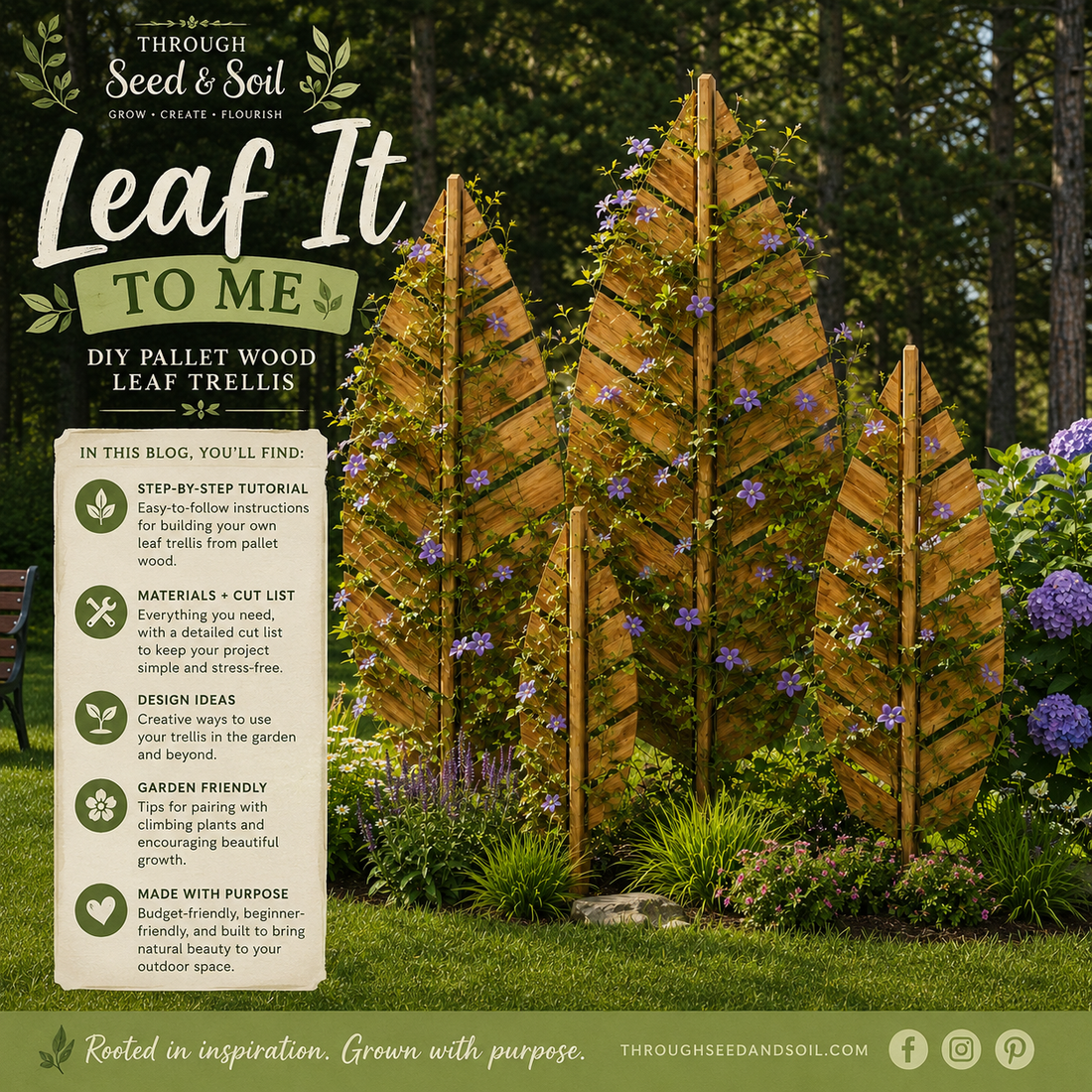 Leaf It to Me: DIY Wooden Garden Leaf Trellis From Pallet Wood 🍃