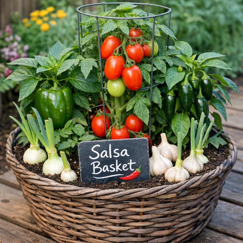 How to Grow a Salsa Basket Garden (Easy Container Gardening Guide)