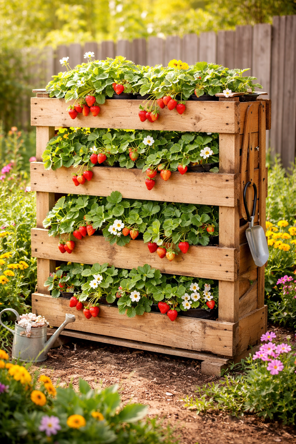 DIY: Strawberry Vertical Planter Out of Old Pallets