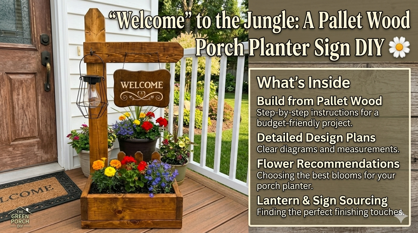 “Welcome” to the Jungle: A Pallet Wood Porch Planter Sign DIY 🌼