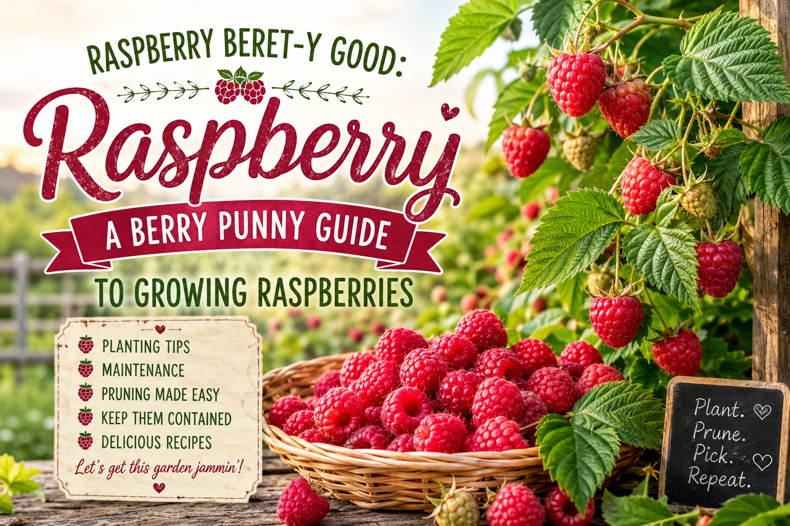 Raspberry Beret-y Good: A Berry Punny Guide to Growing Raspberries