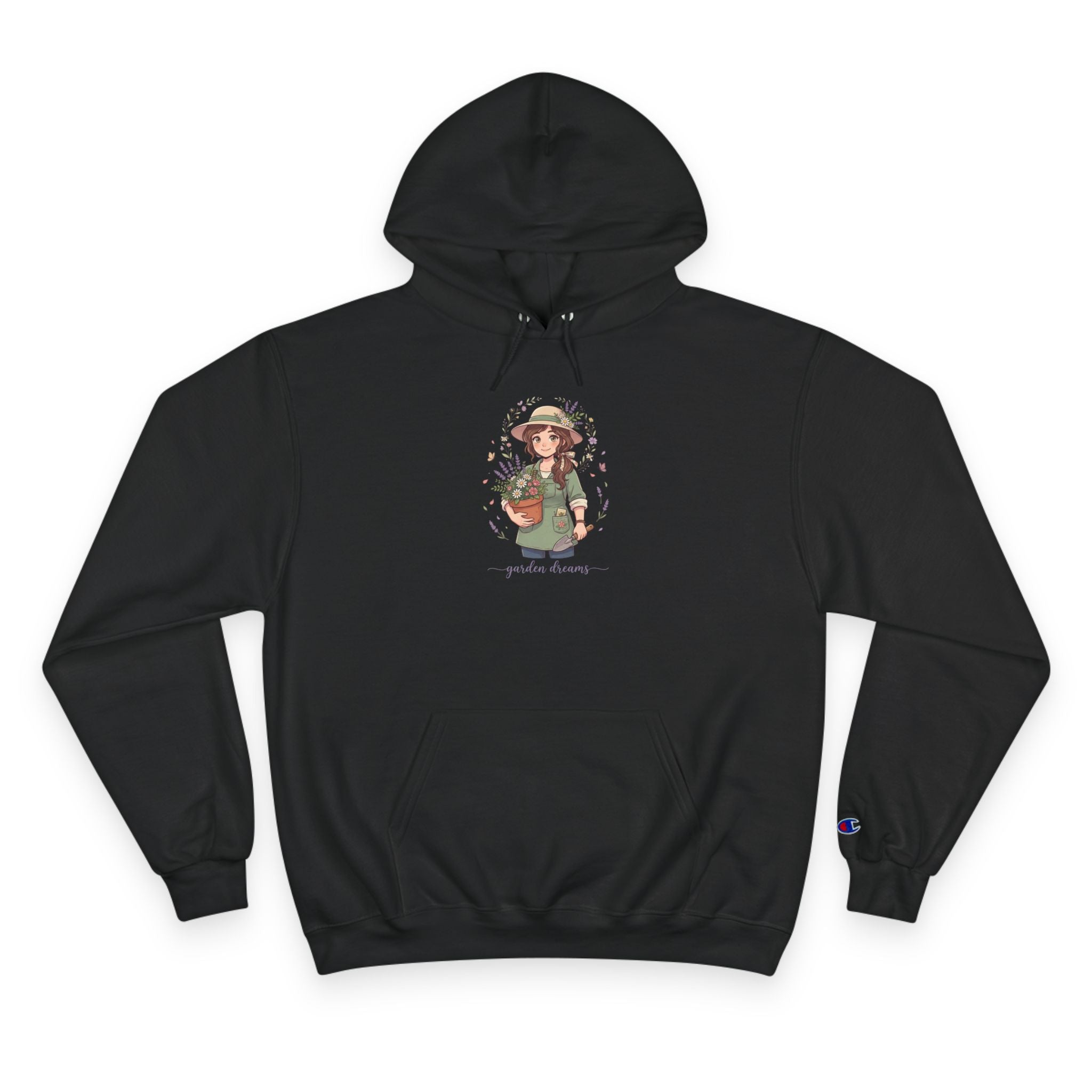 Hoodie — Cozy Floral Gardener Illustration "gentle flowers"