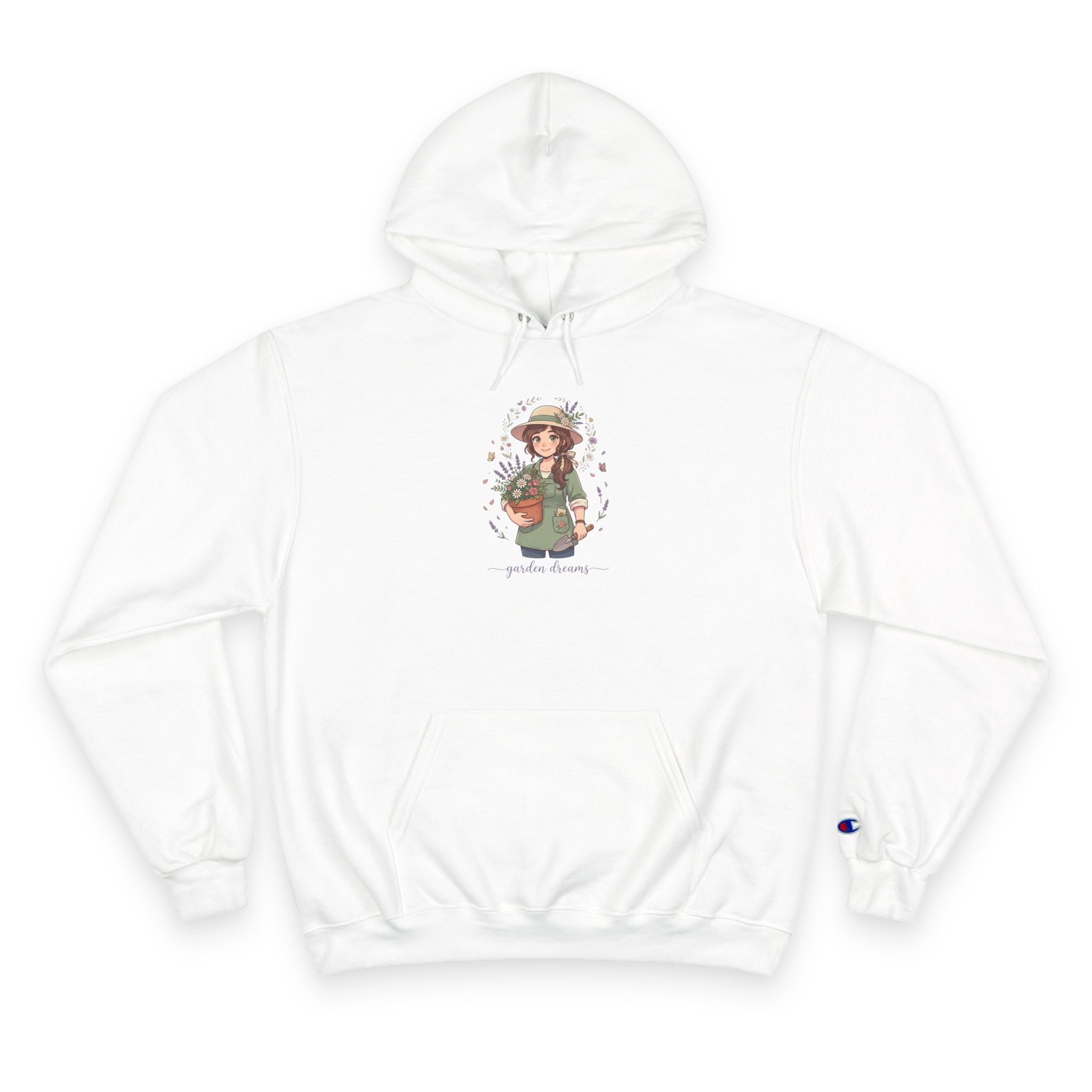 Hoodie — Cozy Floral Gardener Illustration "gentle flowers"