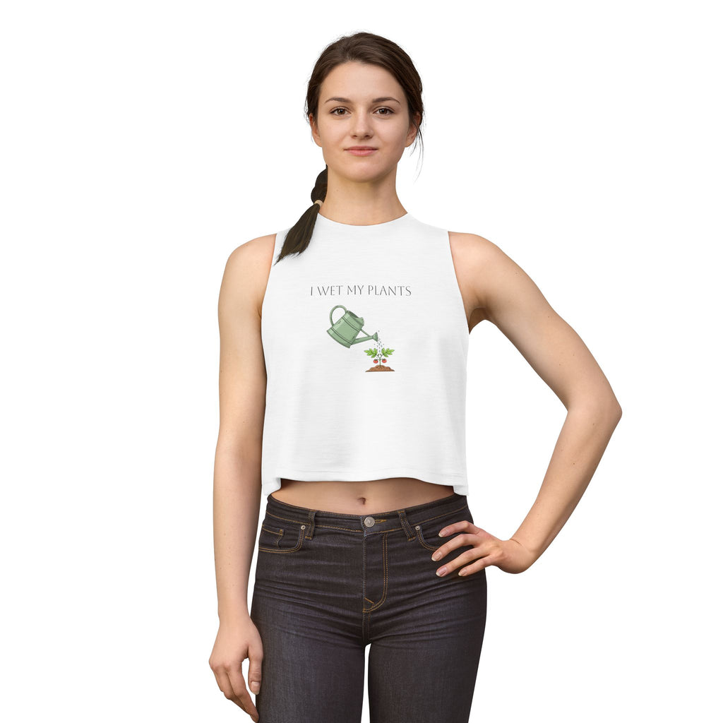 Crop Top — I Wet My Plants Watering Can Graphic (Women’s Gardening Tank)