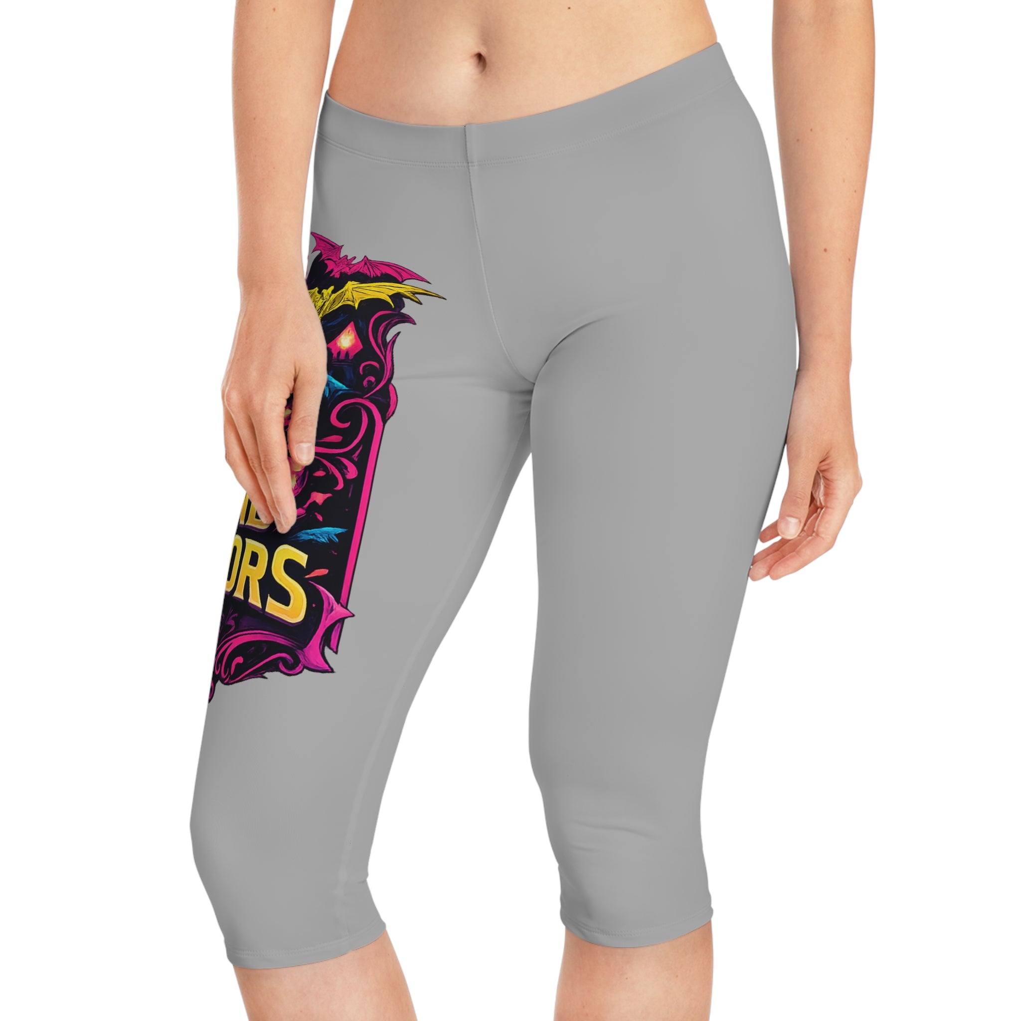 Skull & Bats Capri Leggings — The Diamond Disruptors Graphic Capri