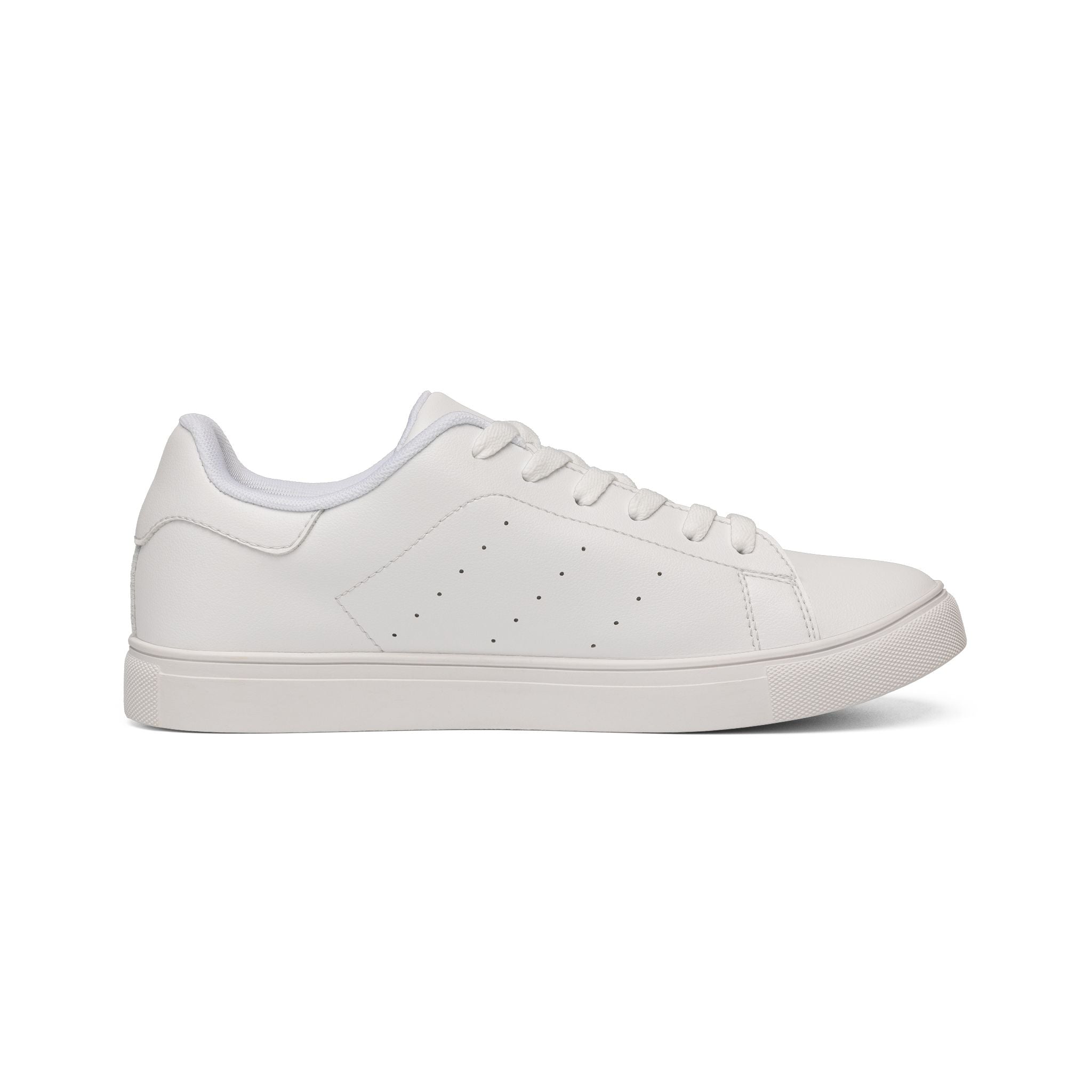White Leather Low-Top Sneakers — Minimal Classic Casual Shoes