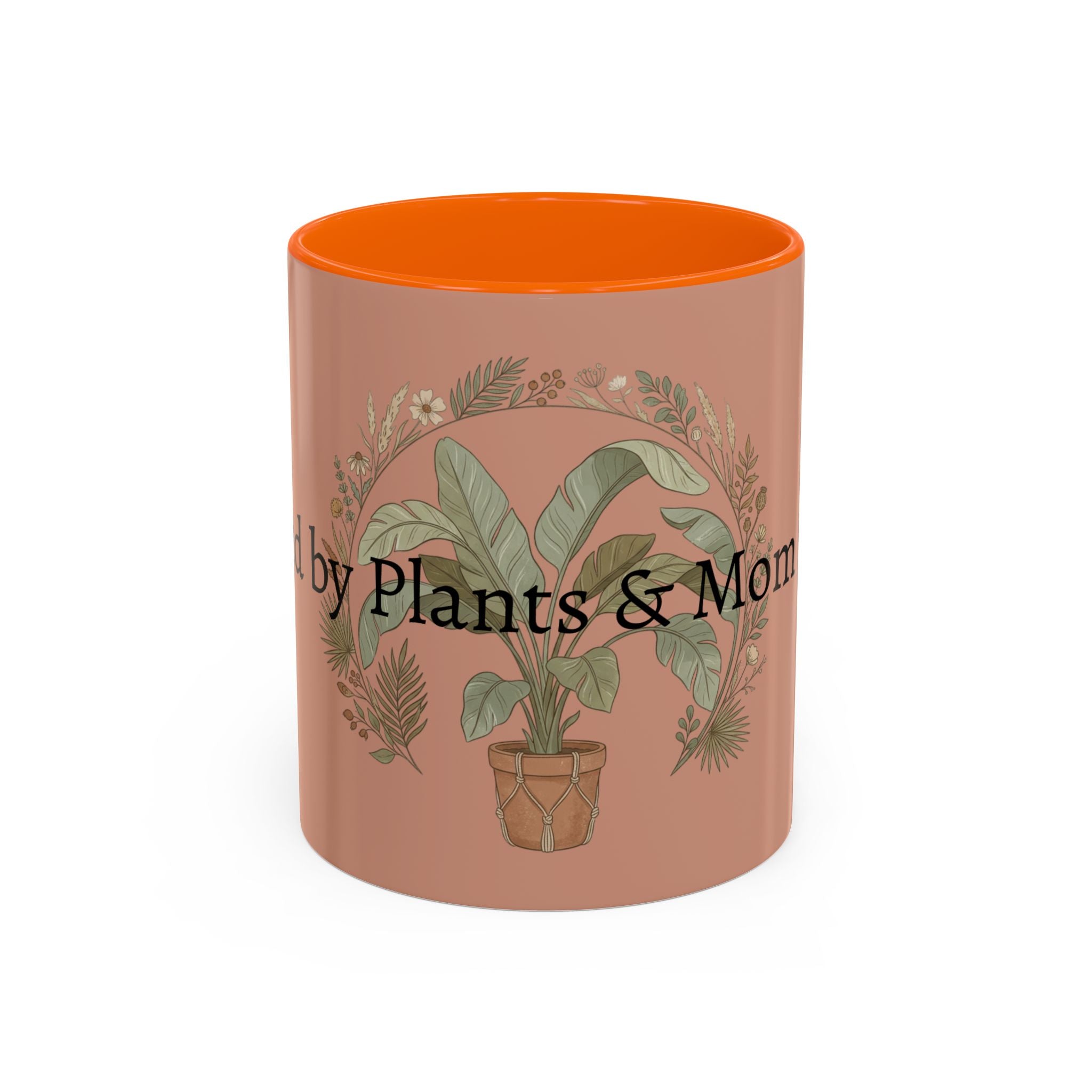 Plant Mom Energy Accent Coffee Mug — Floral Potted Plant Design (11/15 oz)