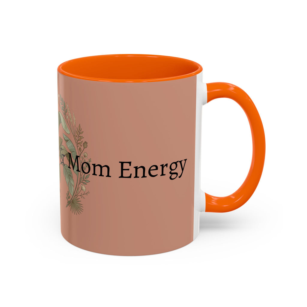 Plant Mom Energy Accent Coffee Mug — Floral Potted Plant Design (11/15 oz)