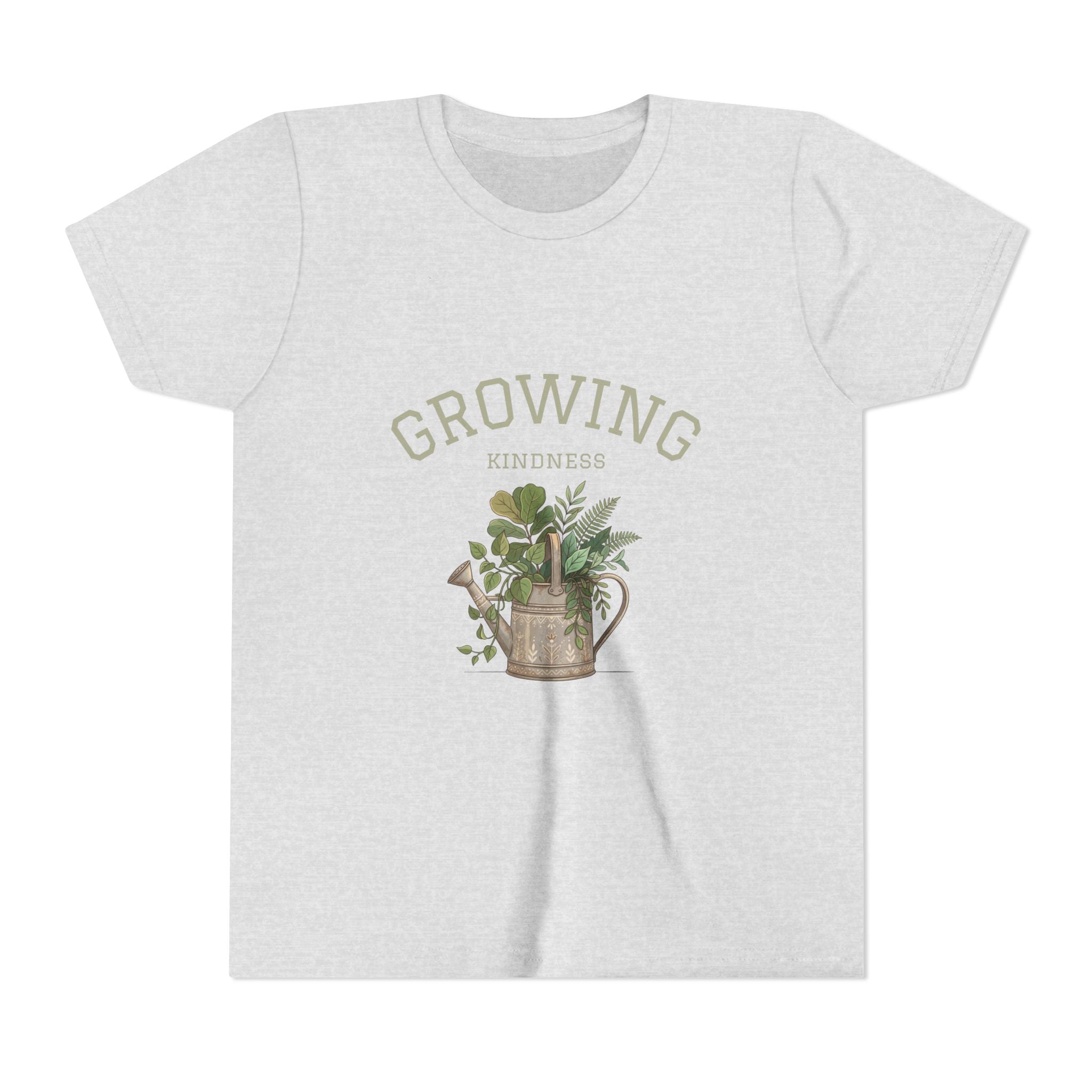 Growing Kindness Youth T-Shirt — Plant Watering Can Graphic Tee