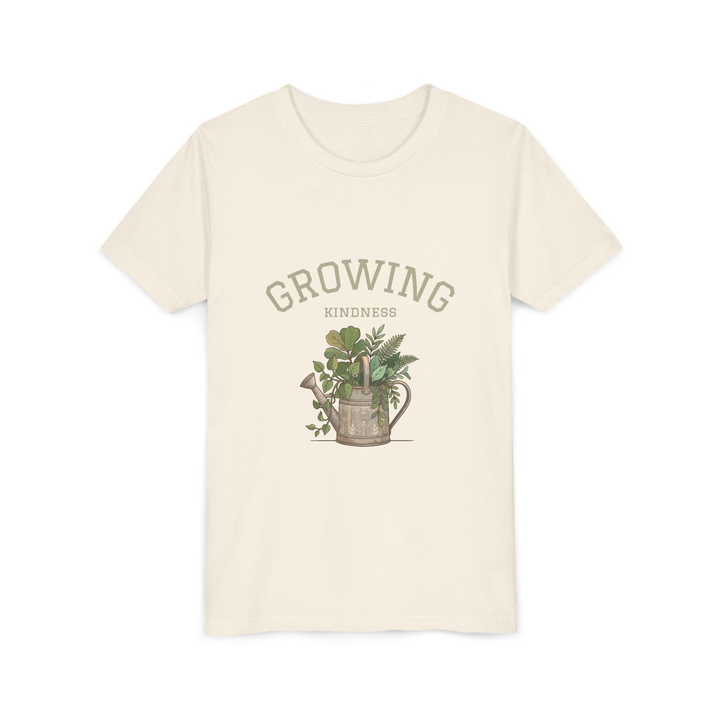 Growing Kindness Youth T-Shirt — Plant Watering Can Graphic Tee