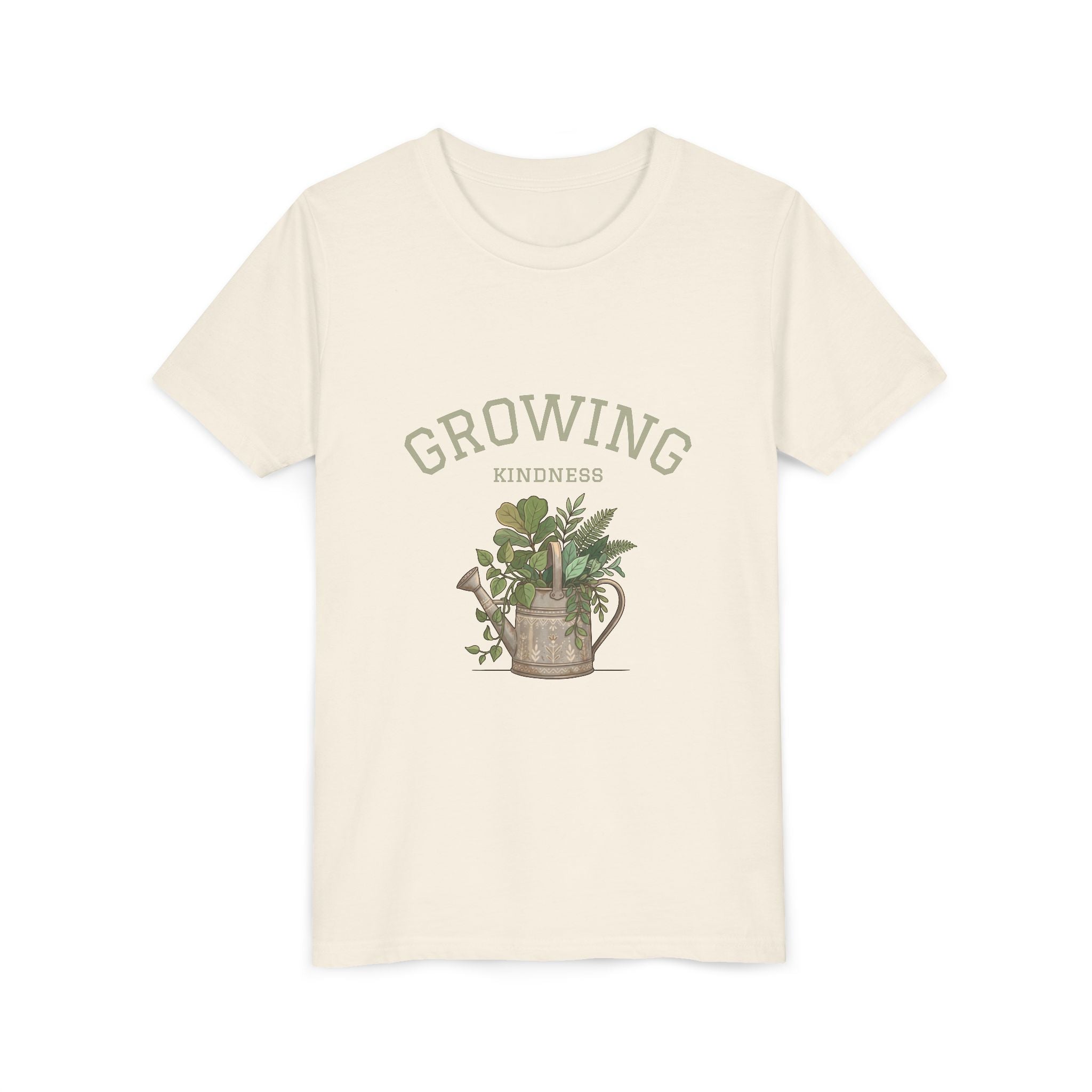 Growing Kindness Youth T-Shirt — Plant Watering Can Graphic Tee