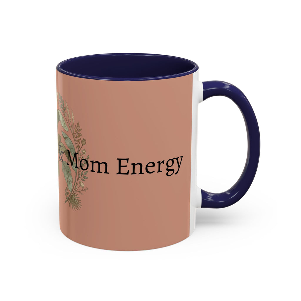 Plant Mom Energy Accent Coffee Mug — Floral Potted Plant Design (11/15 oz)