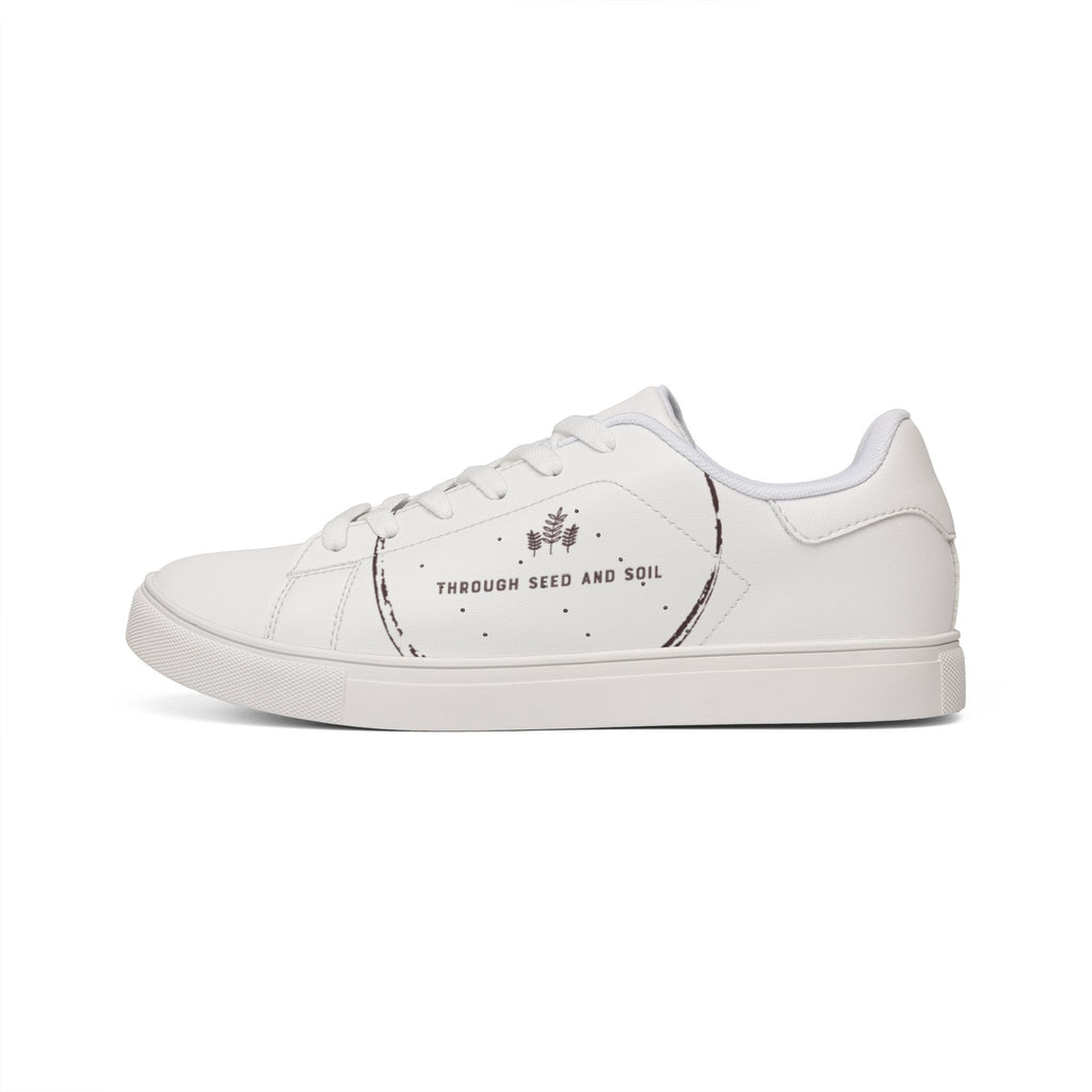 White Leather Low-Top Sneakers — Minimal Classic Casual Shoes