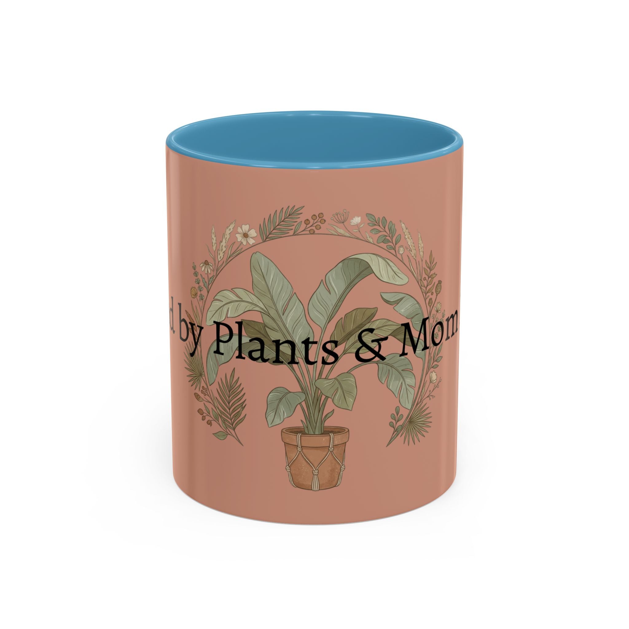 Plant Mom Energy Accent Coffee Mug — Floral Potted Plant Design (11/15 oz)