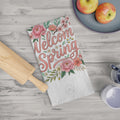 Welcome Spring Floral Tea Towel – Spring Kitchen Decor, Floral Dish Towel