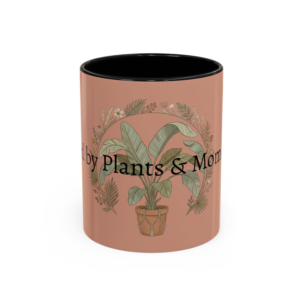 Plant Mom Energy Accent Coffee Mug — Floral Potted Plant Design (11/15 oz)
