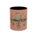 Plant Mom Energy Accent Coffee Mug — Floral Potted Plant Design (11/15 oz)