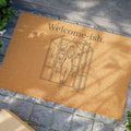 Welcome-ish Doormat – Funny Front Door Coir Mat with Woman Leaving Design