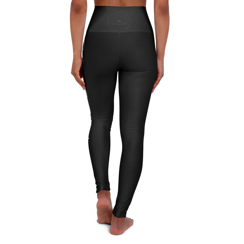 High-Waist Yoga Leggings — Side Script 'Believe' Activewear