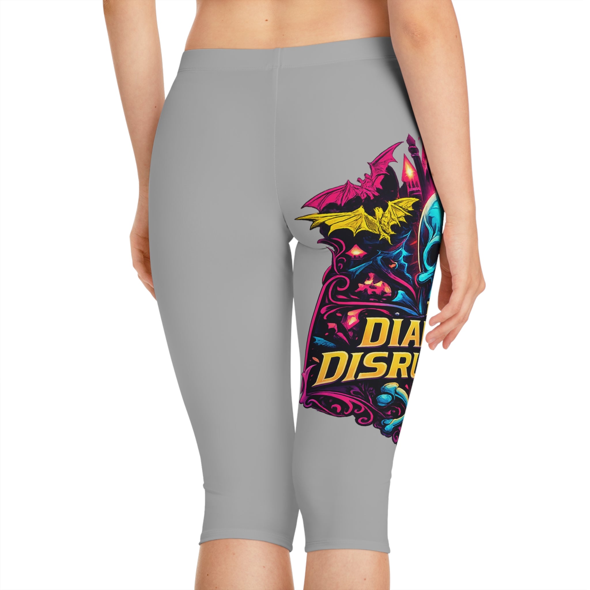 Skull & Bats Capri Leggings — The Diamond Disruptors Graphic Capri
