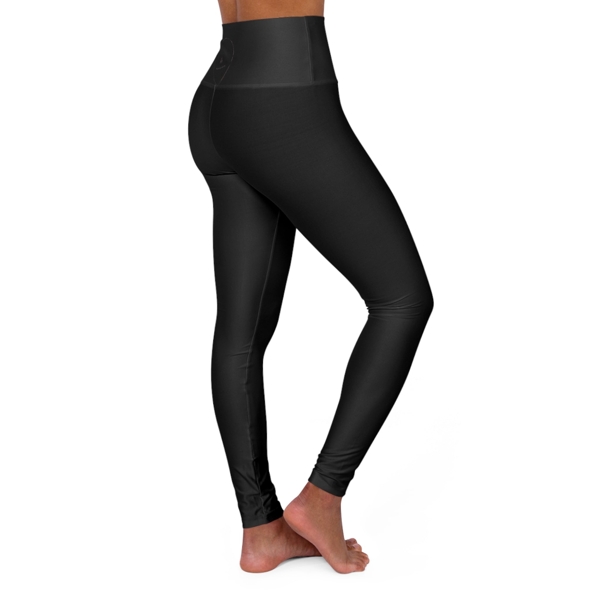 High-Waist Yoga Leggings — Side Script 'Believe' Activewear