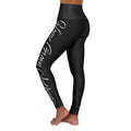 High-Waist Yoga Leggings — Side Script 'Believe' Activewear