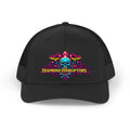 Retro Trucker Hat — 'Diamond Disruptors' Neon Skull Logo
