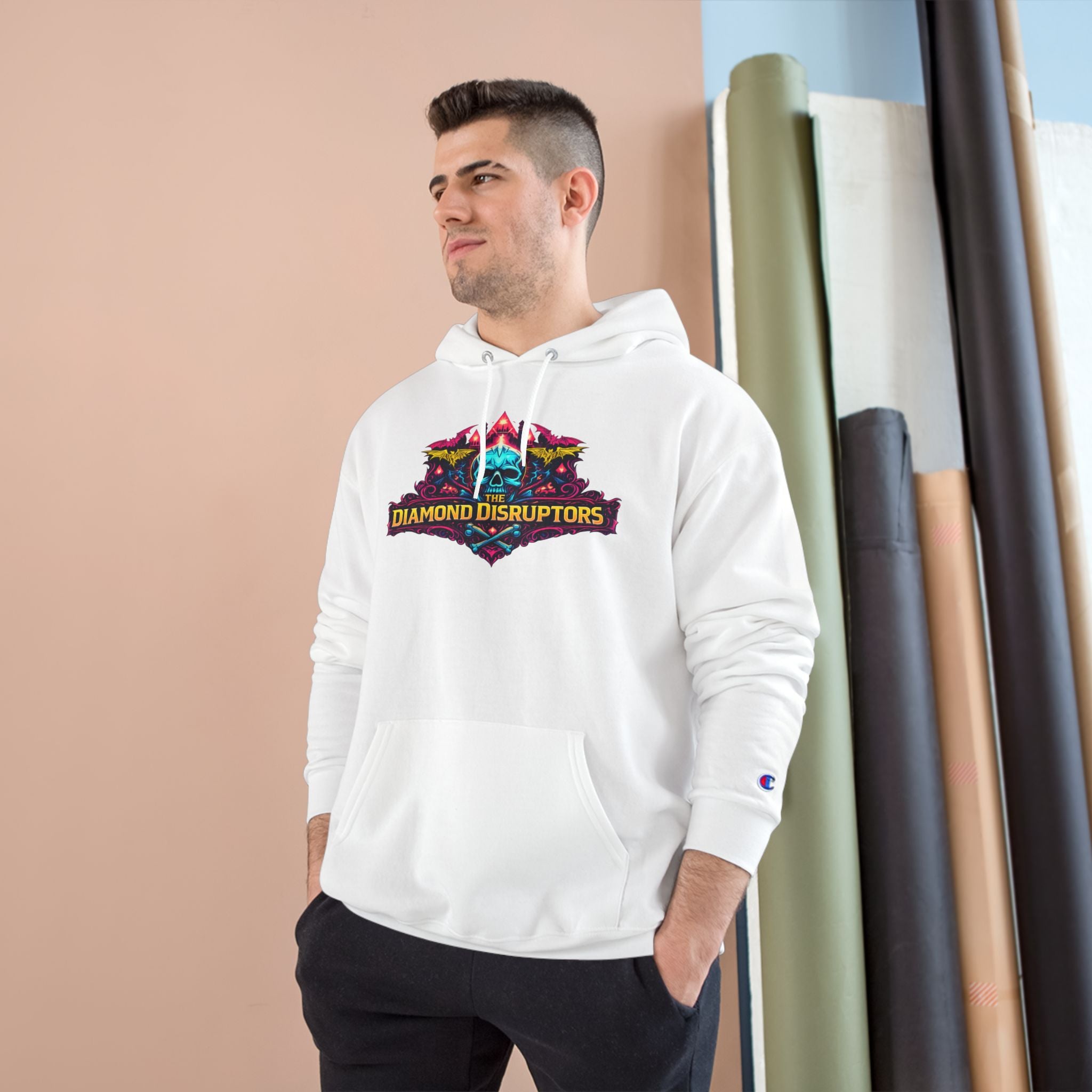 Champion Hoodie — Diamond Disruptors Graphic Hoodie with Custom Back Name & Number