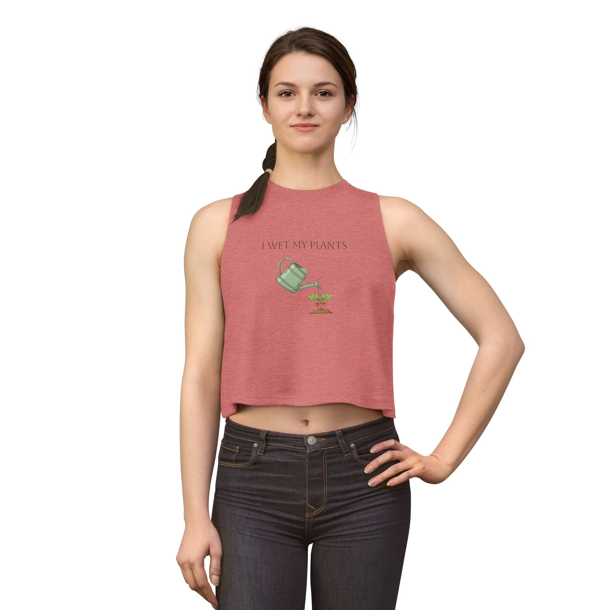 Crop Top — I Wet My Plants Watering Can Graphic (Women’s Gardening Tank)