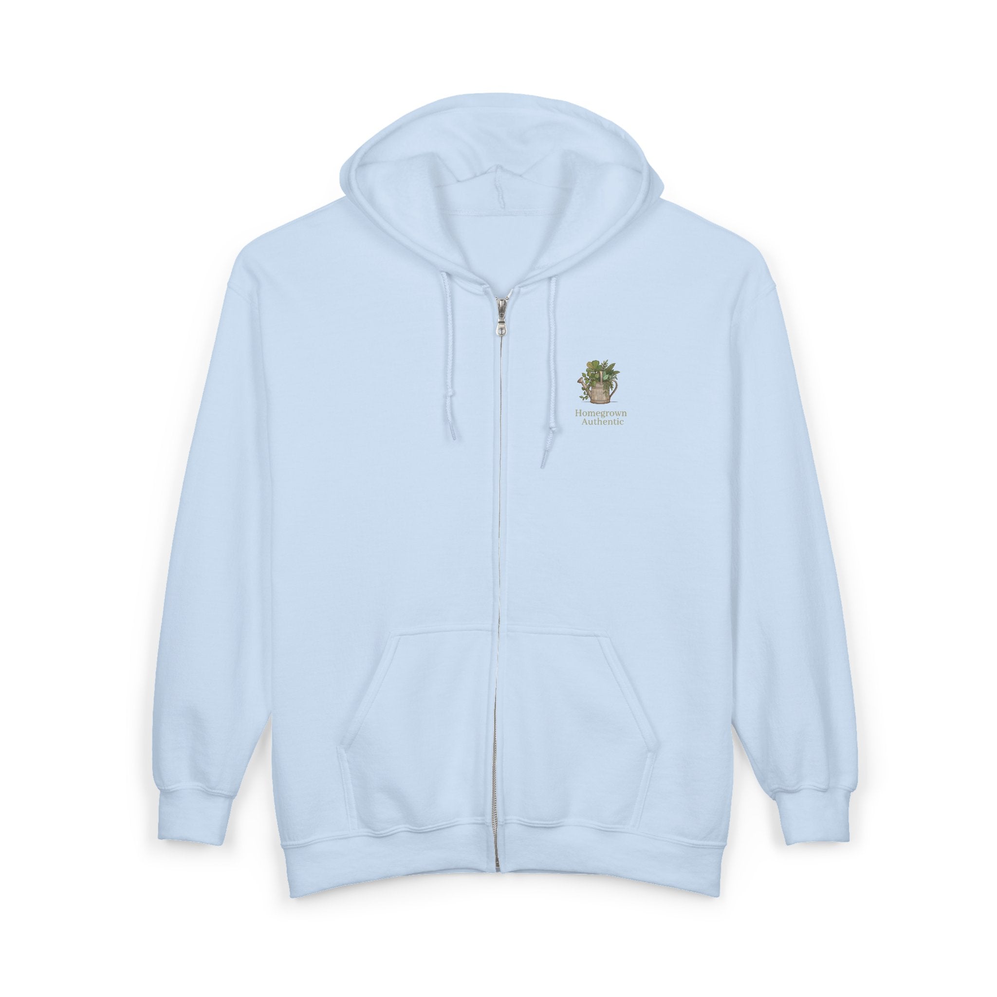 Zip Hoodie - Tiny Potted Cactus Graphic "Be Kind" Chest Print