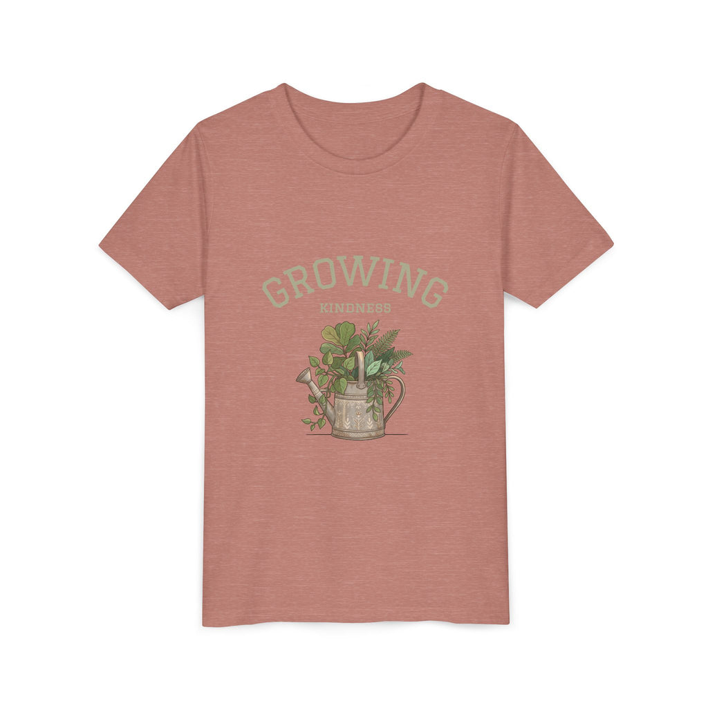 Growing Kindness Youth T-Shirt — Plant Watering Can Graphic Tee