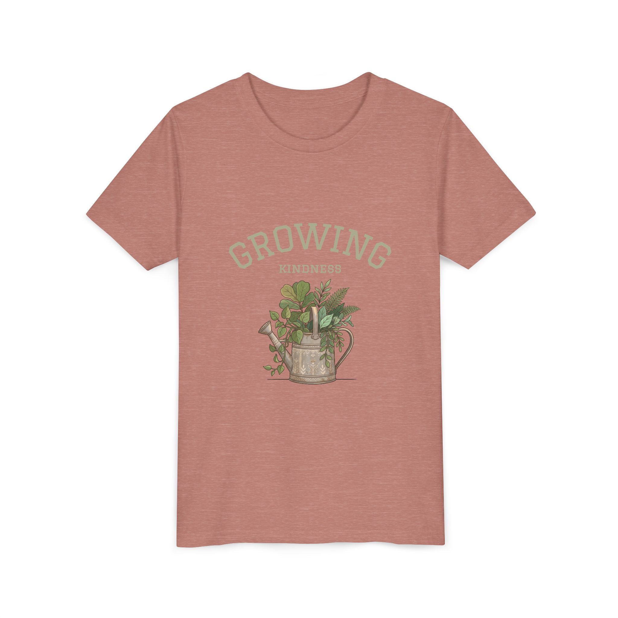 Growing Kindness Youth T-Shirt — Plant Watering Can Graphic Tee