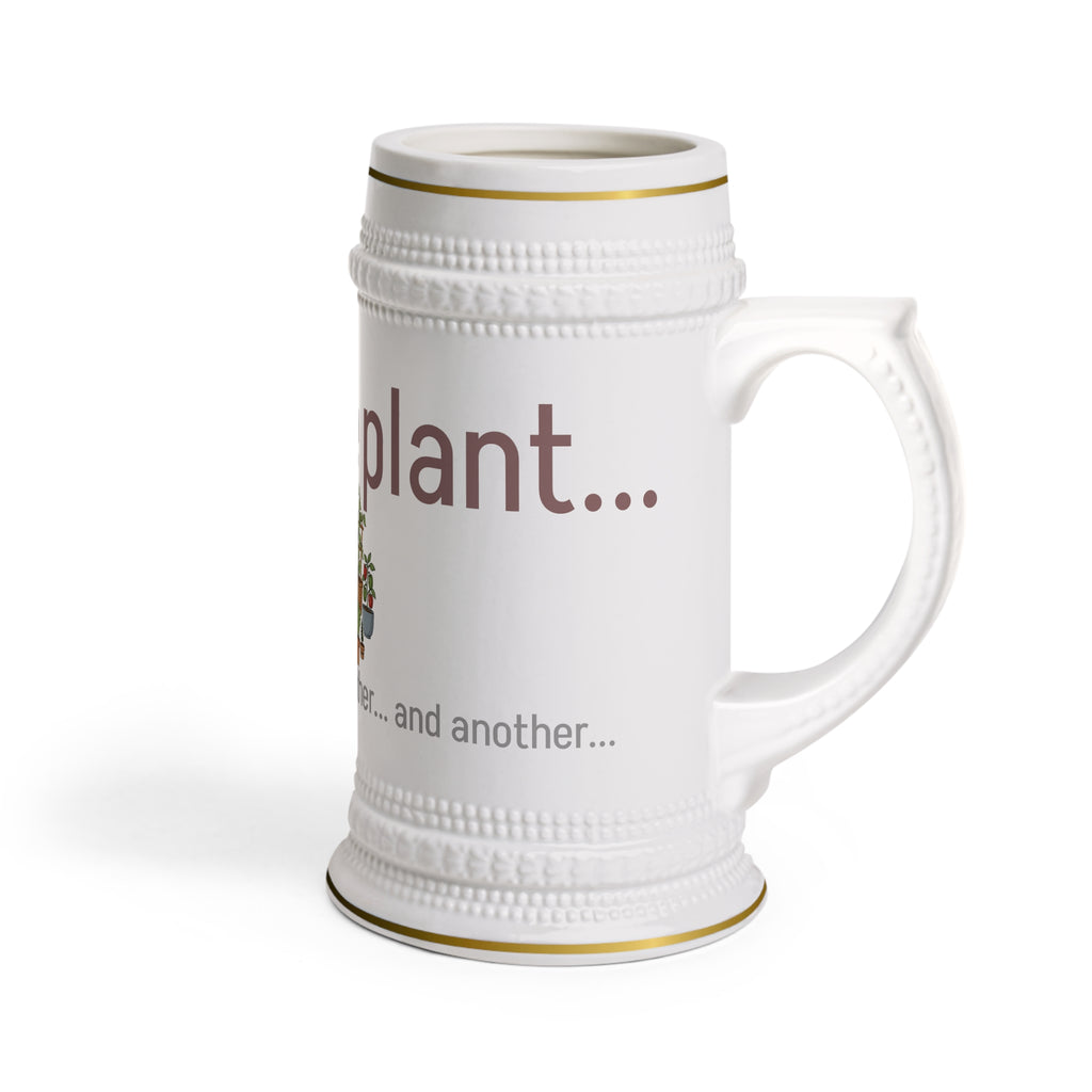 Just One Plant Stein Mug – Funny Plant Lover Beer Stein with Potted Plant Design