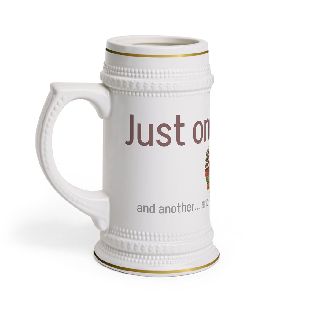 Just One Plant Stein Mug – Funny Plant Lover Beer Stein with Potted Plant Design