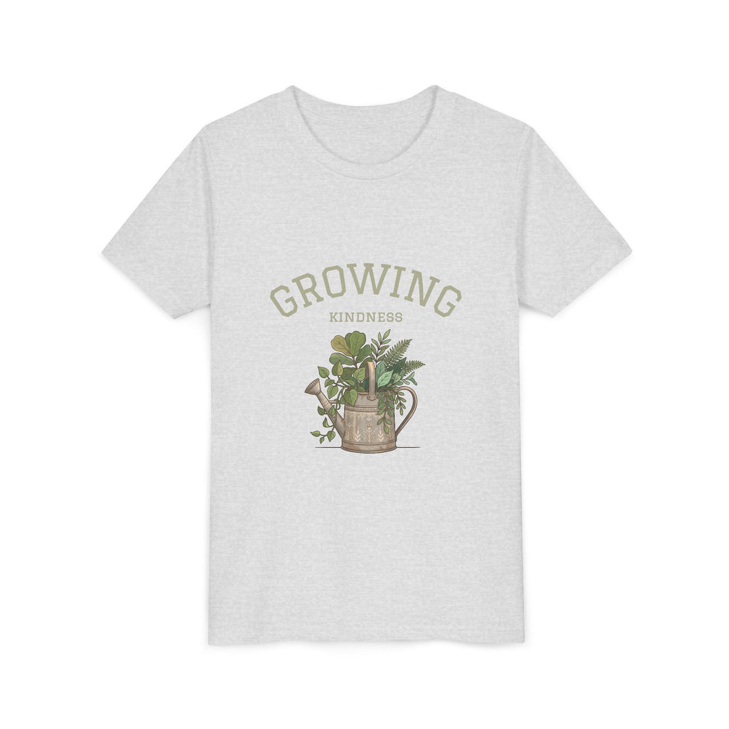 Growing Kindness Youth T-Shirt — Plant Watering Can Graphic Tee