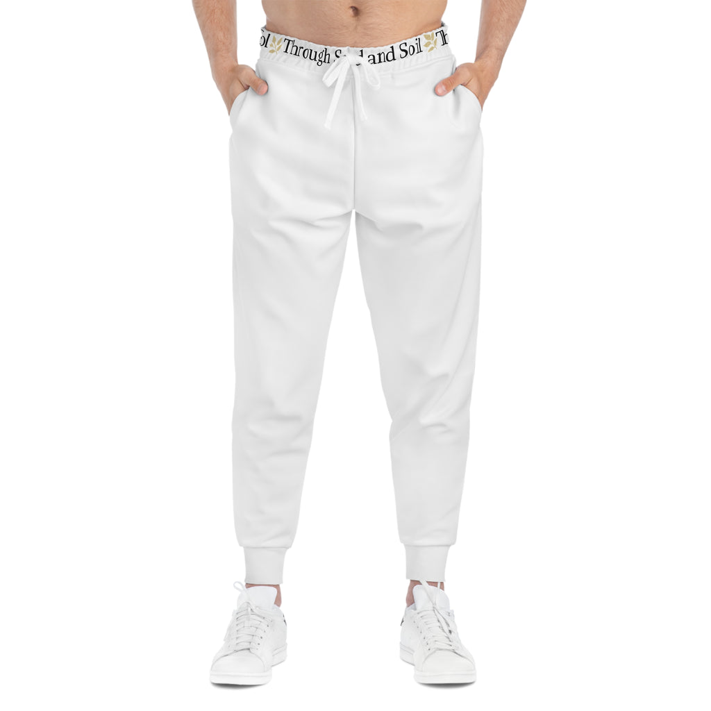Through Seed and Soil Athletic Joggers — White Logo Waistband