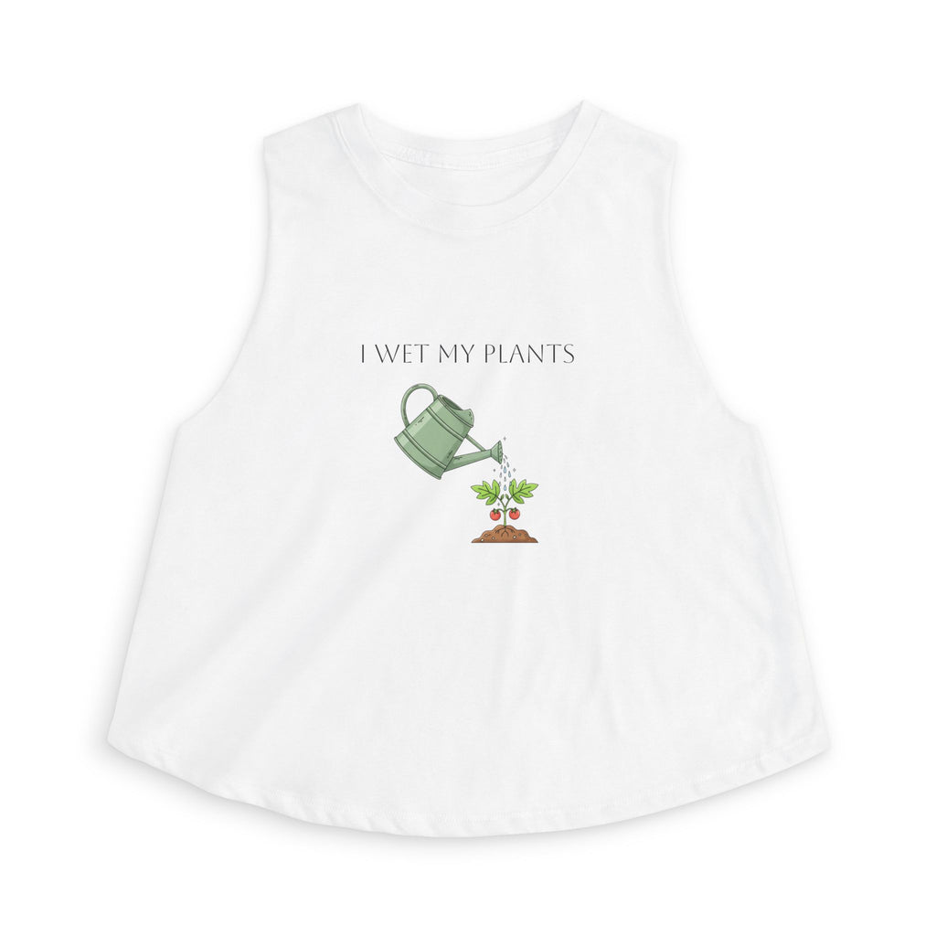 Crop Top — I Wet My Plants Watering Can Graphic (Women’s Gardening Tank)