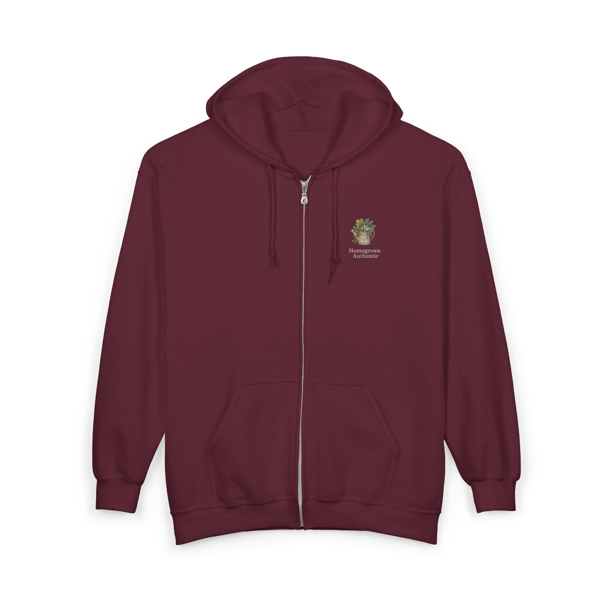 Zip Hoodie - Tiny Potted Cactus Graphic "Be Kind" Chest Print
