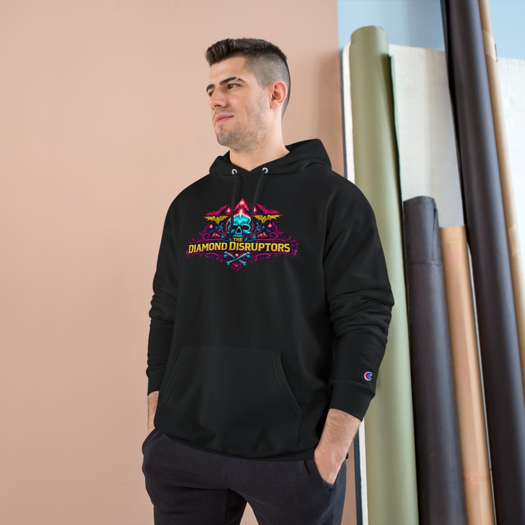 Champion Hoodie — Diamond Disruptors Graphic Hoodie with Custom Back Name & Number
