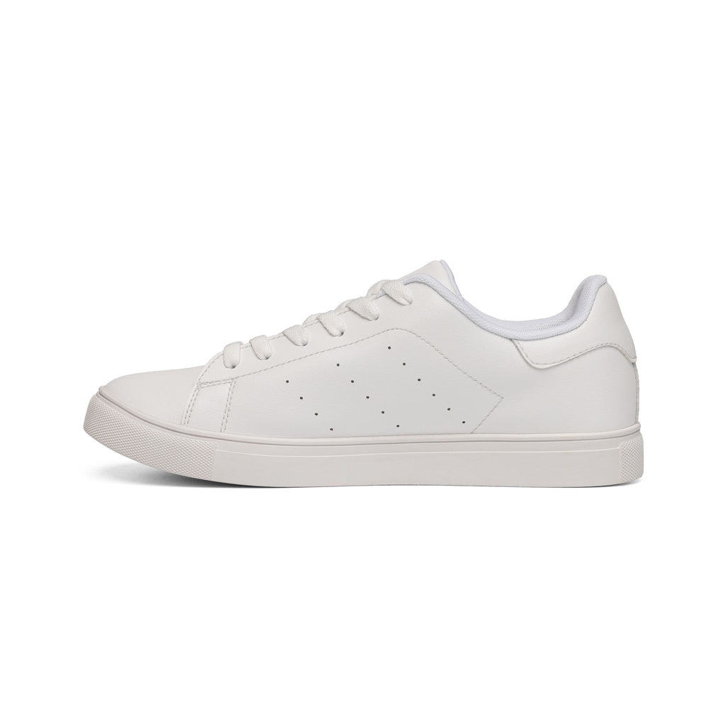 White Leather Low-Top Sneakers — Minimal Classic Casual Shoes