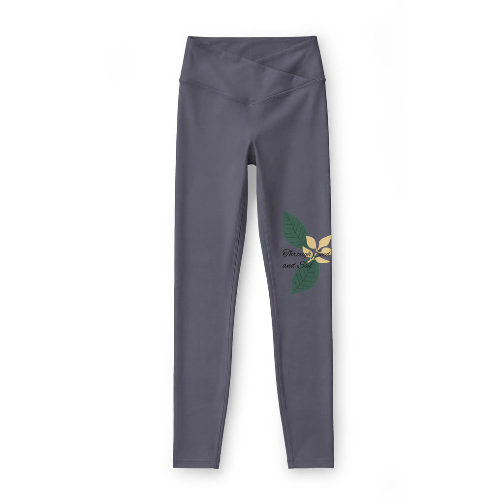 Floral Luxe Leggings for Women — Gray High-Waist Yoga & Everyday Wear