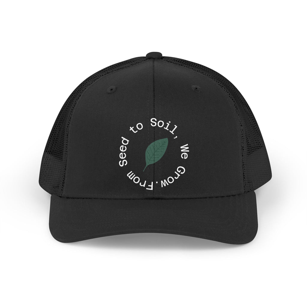 Trucker Hat — "From Seed to Soil, We Grow" Eco Gardening Cap