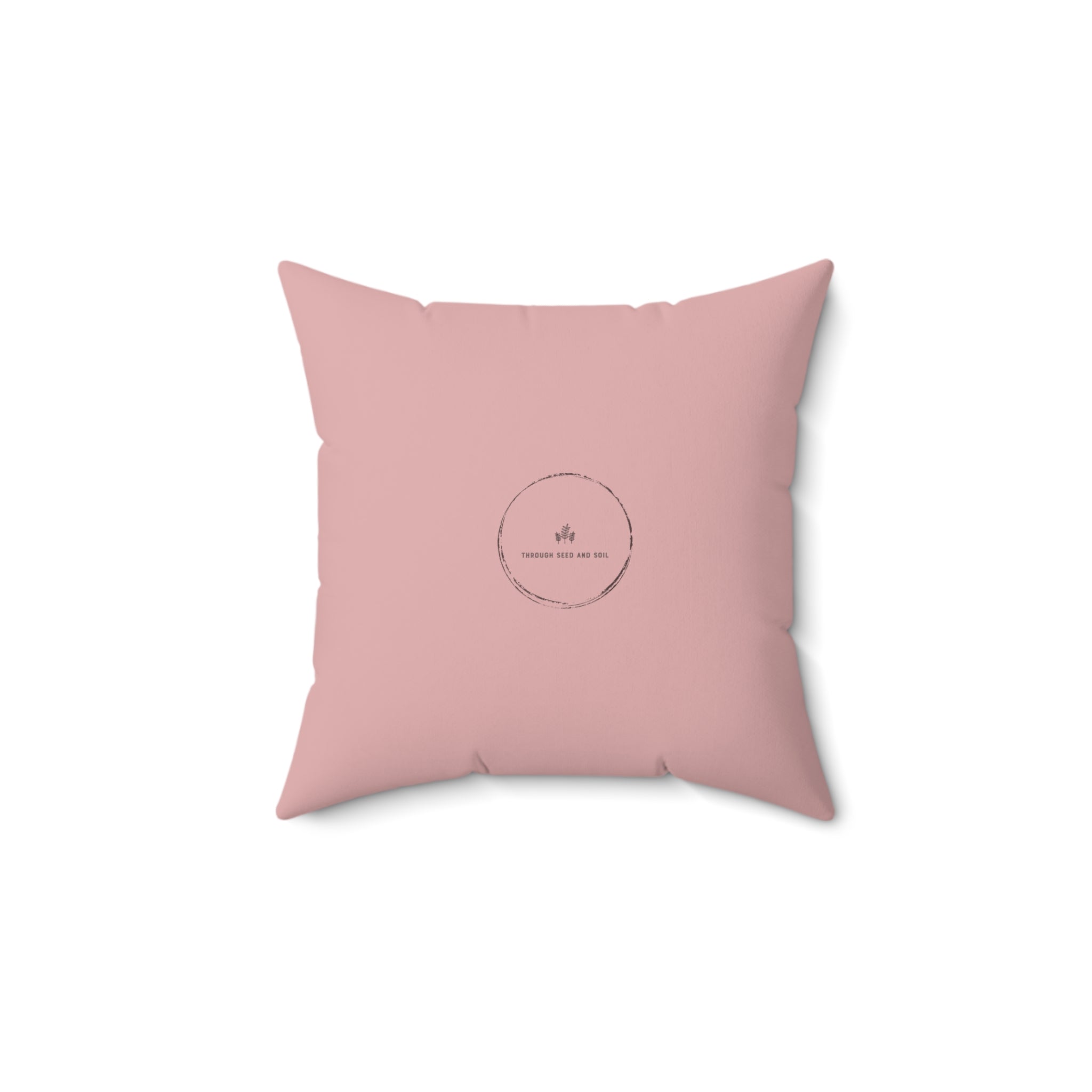 Welcome Spring Floral Pillow — Pink Decorative Throw Pillow with 'Welcome Spring' Typography