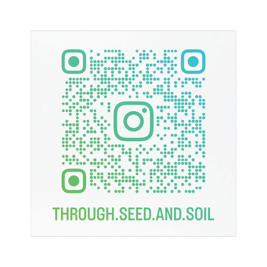 QR Code Car Magnet — 'THROUGH.SEED.AND.SOIL' Instagram Link Magnet for Cars