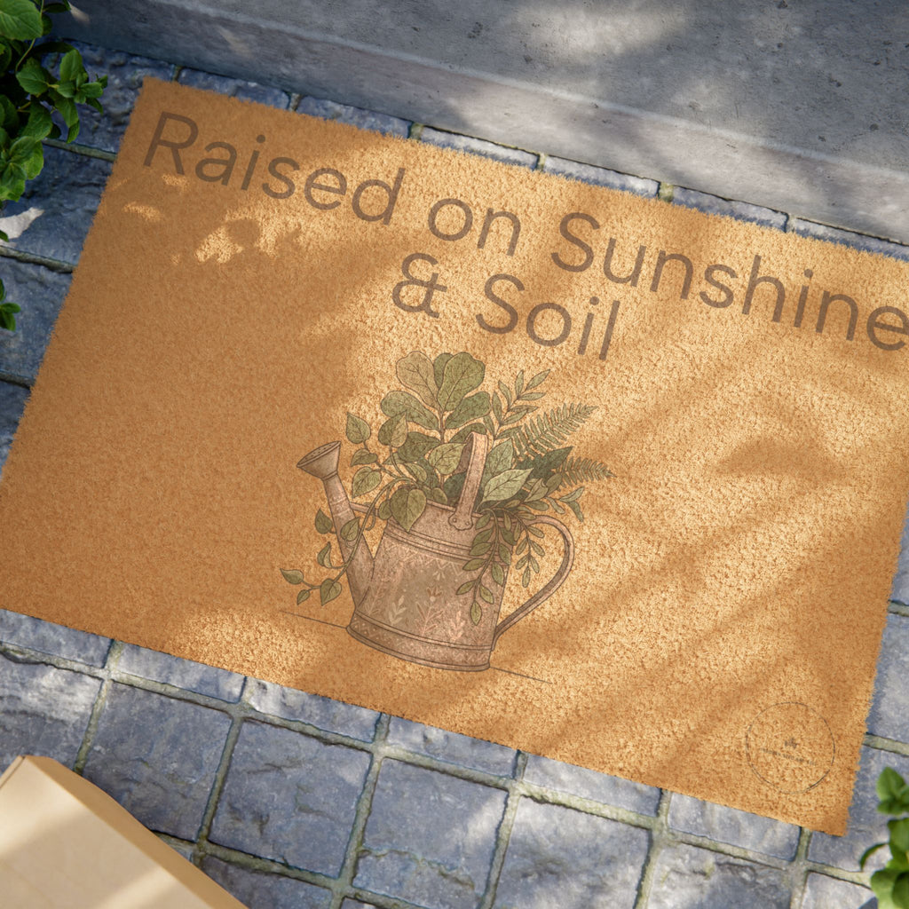 Raised on Sunshine & Soil Doormat — Gardeners’ Welcome Coir Mat