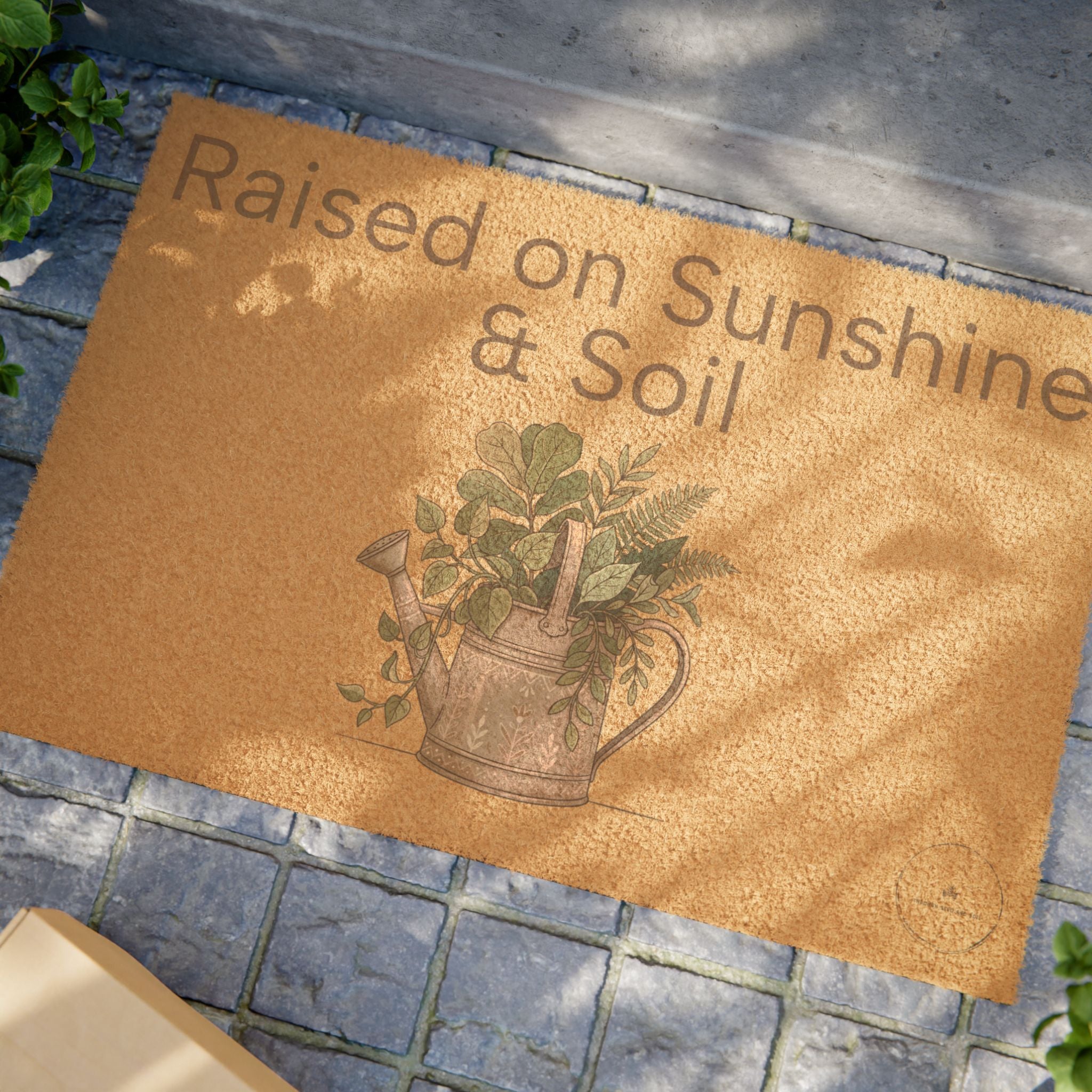 Raised on Sunshine & Soil Doormat — Gardeners’ Welcome Coir Mat