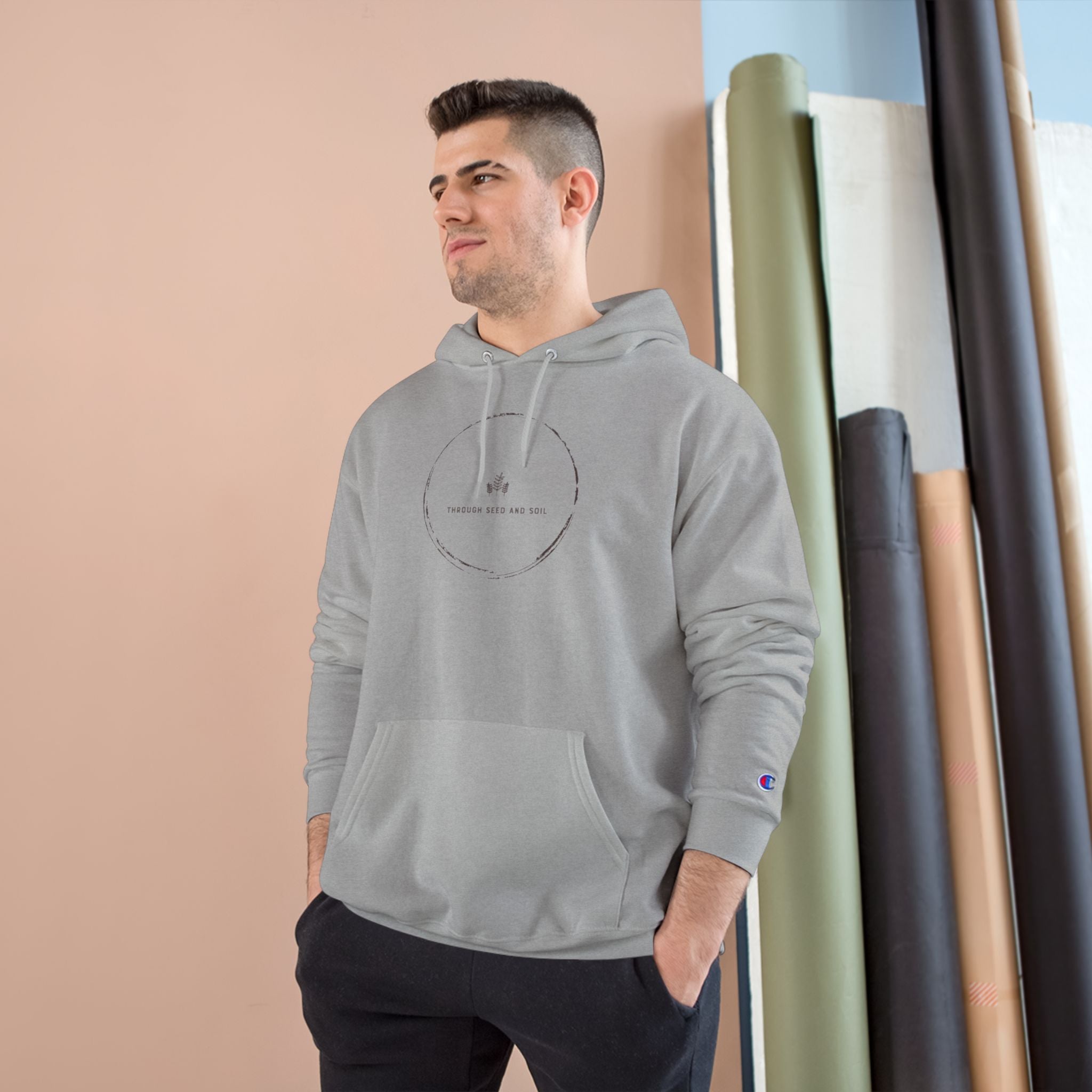Champion Hoodie — Minimal Circle Logo Pullover